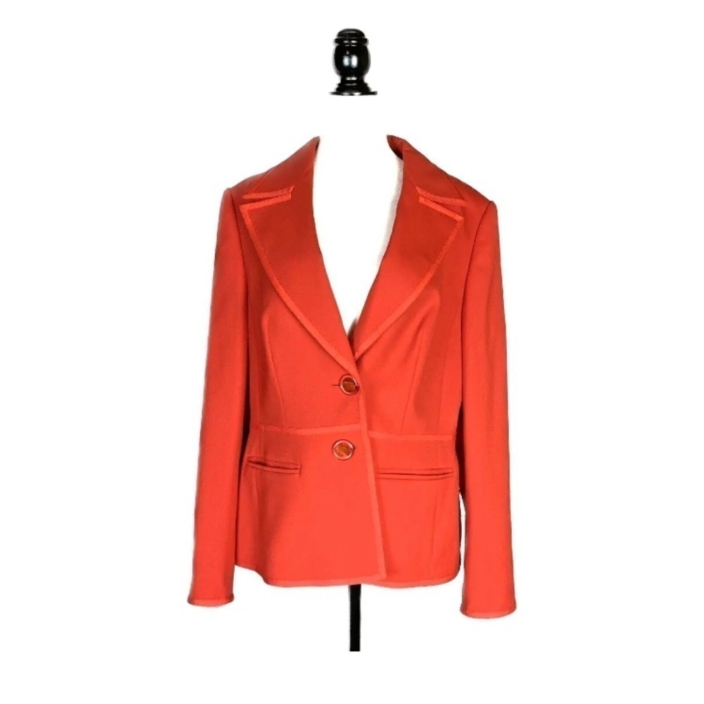 Escada Red Fine Wool Blazer Size 42 (US 12)